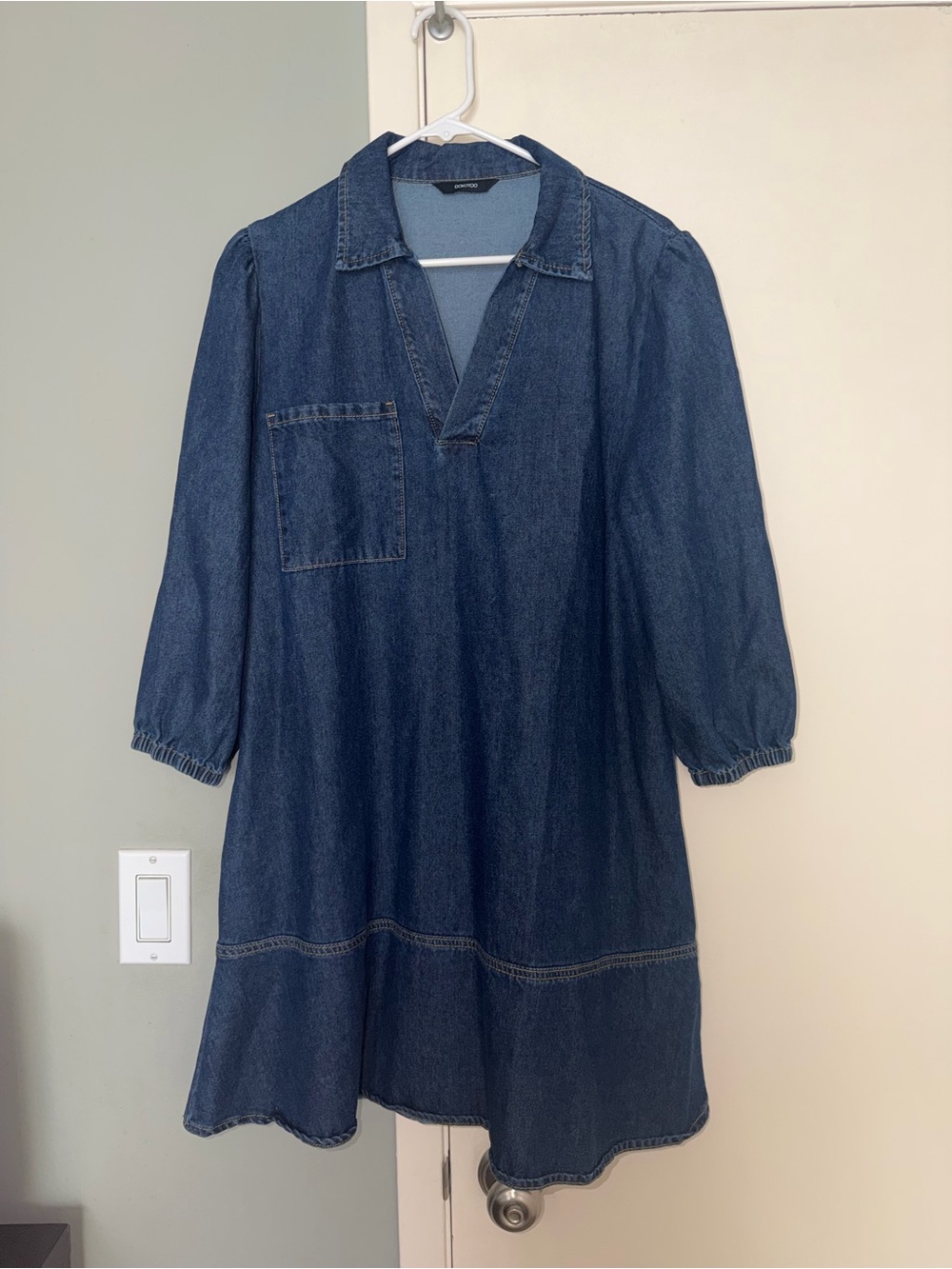 Denim Tunic Dress - Dark Blue